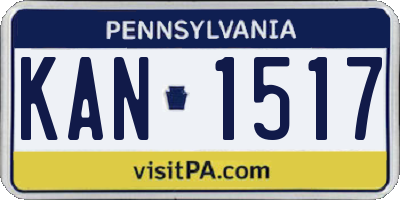 PA license plate KAN1517