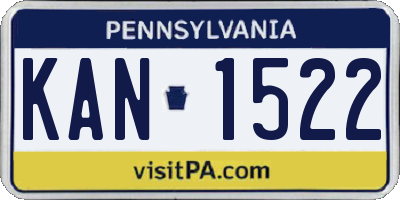 PA license plate KAN1522