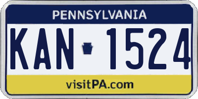 PA license plate KAN1524