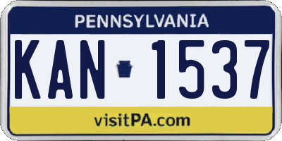 PA license plate KAN1537