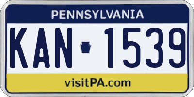 PA license plate KAN1539