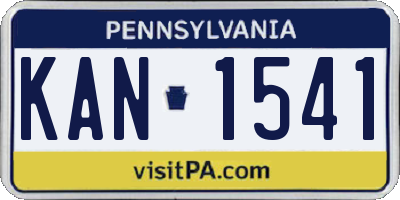 PA license plate KAN1541