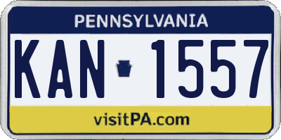 PA license plate KAN1557