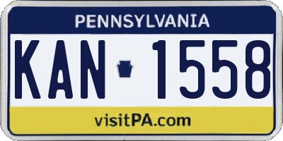 PA license plate KAN1558