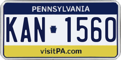 PA license plate KAN1560