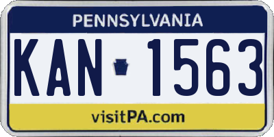 PA license plate KAN1563