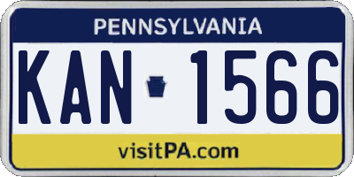 PA license plate KAN1566