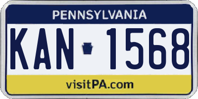 PA license plate KAN1568