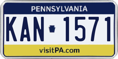 PA license plate KAN1571