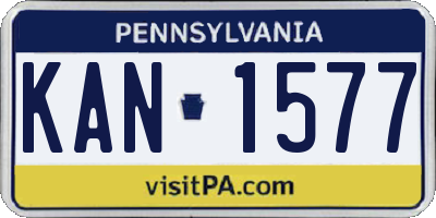 PA license plate KAN1577