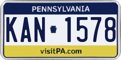 PA license plate KAN1578