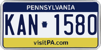 PA license plate KAN1580