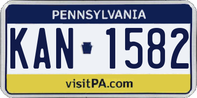 PA license plate KAN1582