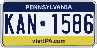 PA license plate KAN1586
