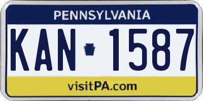 PA license plate KAN1587
