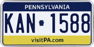 PA license plate KAN1588