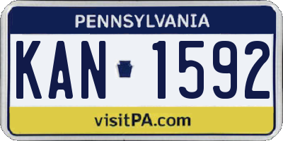 PA license plate KAN1592