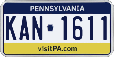 PA license plate KAN1611