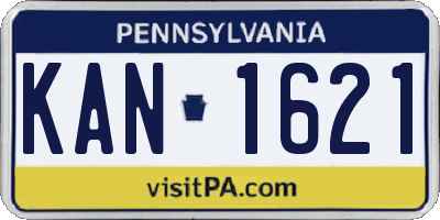 PA license plate KAN1621