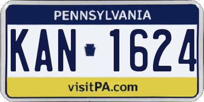 PA license plate KAN1624