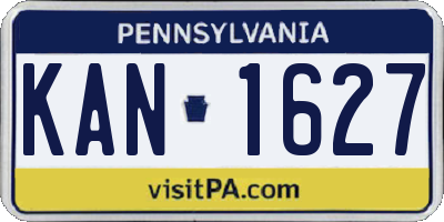 PA license plate KAN1627