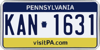 PA license plate KAN1631