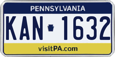 PA license plate KAN1632
