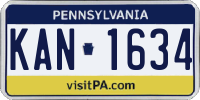 PA license plate KAN1634