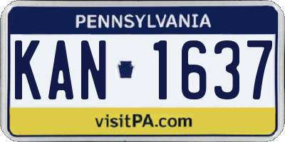 PA license plate KAN1637