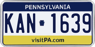 PA license plate KAN1639