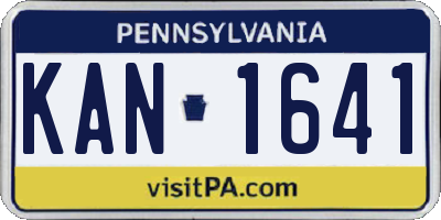 PA license plate KAN1641