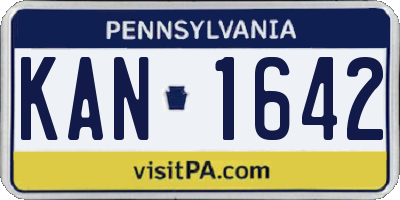 PA license plate KAN1642