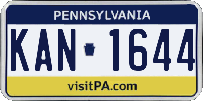 PA license plate KAN1644