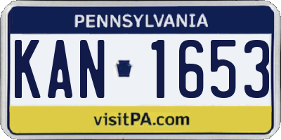 PA license plate KAN1653