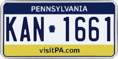 PA license plate KAN1661