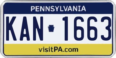 PA license plate KAN1663