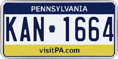 PA license plate KAN1664