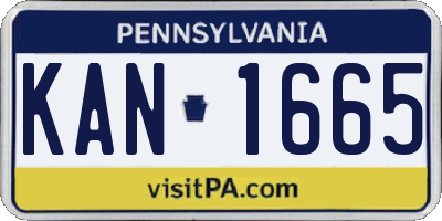 PA license plate KAN1665
