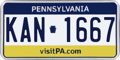 PA license plate KAN1667