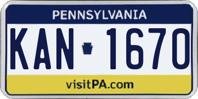PA license plate KAN1670