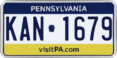 PA license plate KAN1679