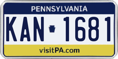 PA license plate KAN1681