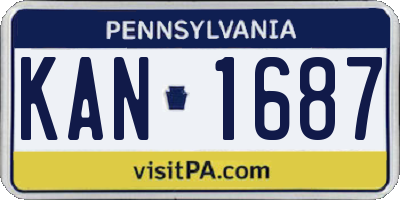 PA license plate KAN1687