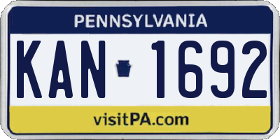 PA license plate KAN1692