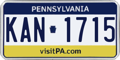 PA license plate KAN1715
