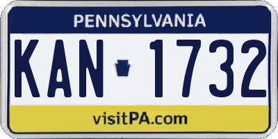 PA license plate KAN1732