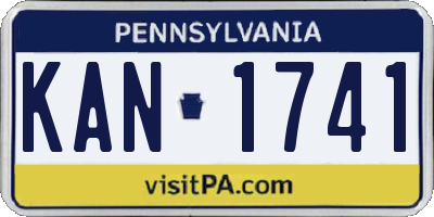 PA license plate KAN1741
