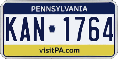 PA license plate KAN1764