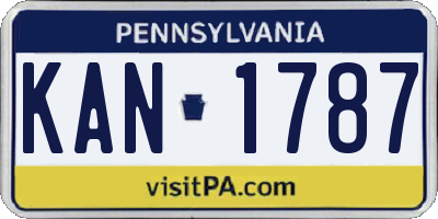 PA license plate KAN1787