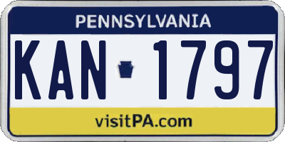 PA license plate KAN1797